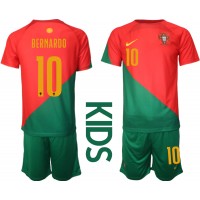 Fotbalové Dres Portugalsko Bernardo Silva #10 Dětské Domácí MS 2022 Krátký Rukáv (+ trenýrky)